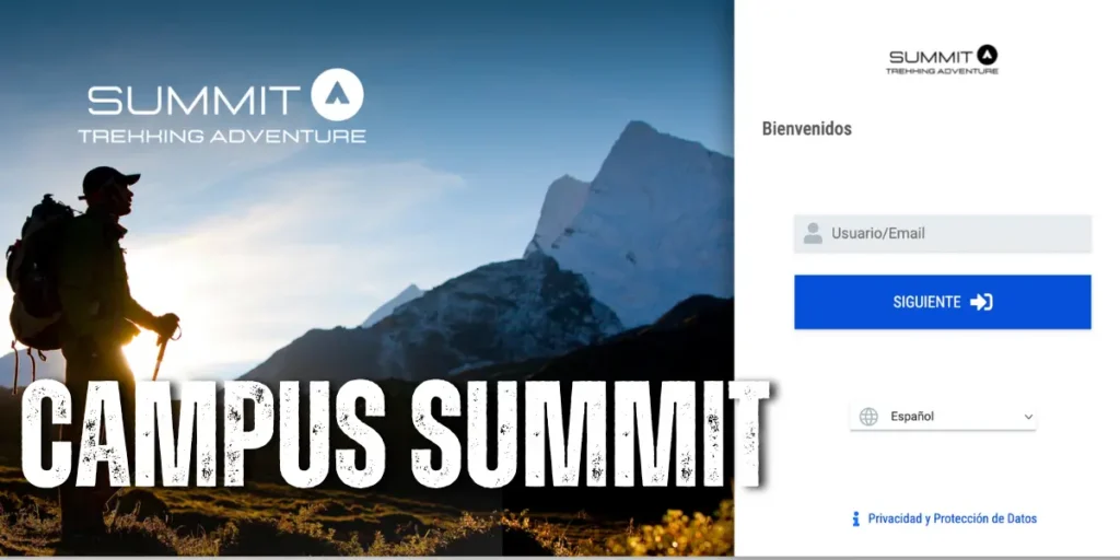 Plataforma Campus Summit para la formación online de alumnos de Summit Trekking Adventure Chile con clases, material descargable y seguimiento de acreditaciones internacionales.