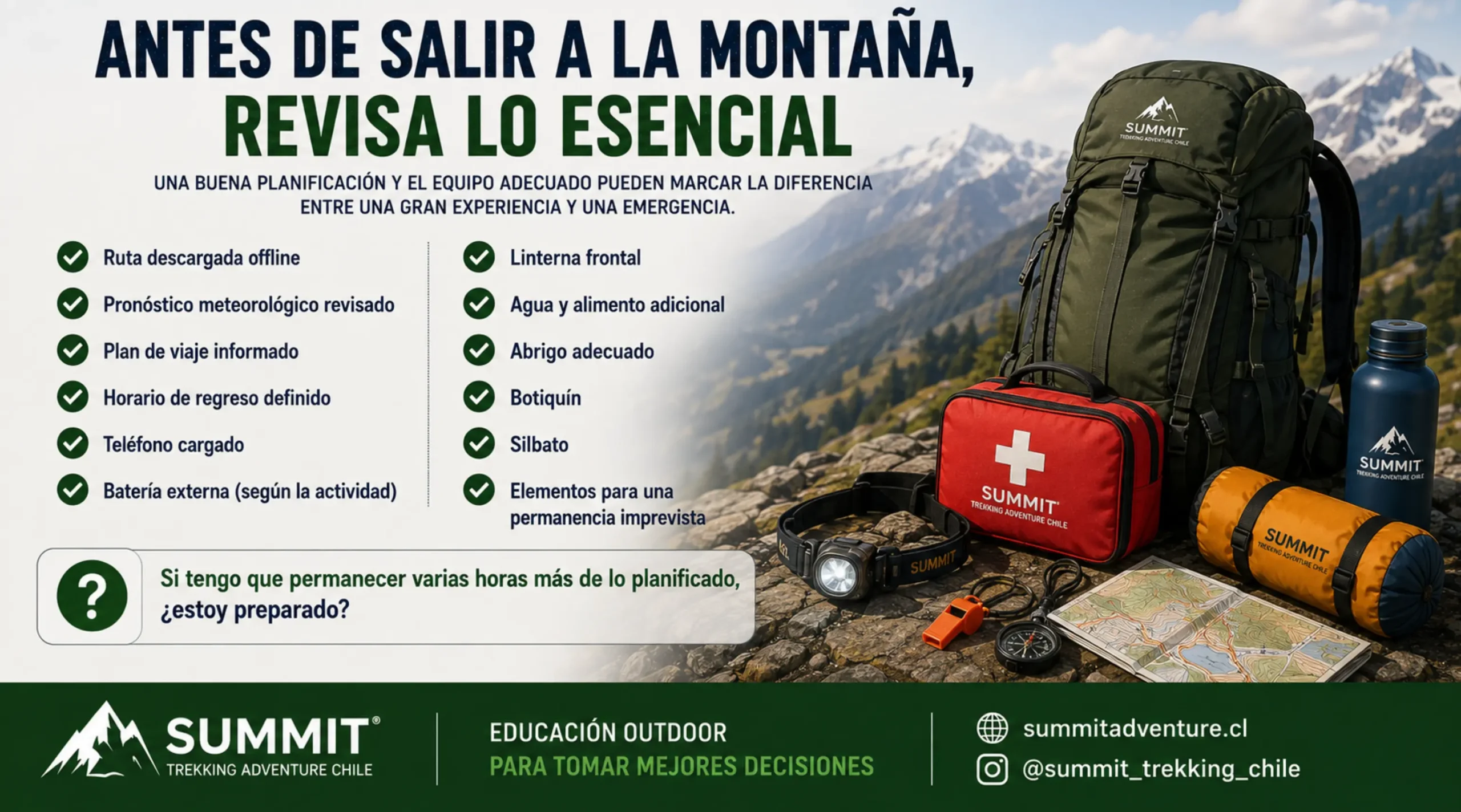 Equipamiento y planificación esencial antes de salir a la montaña
