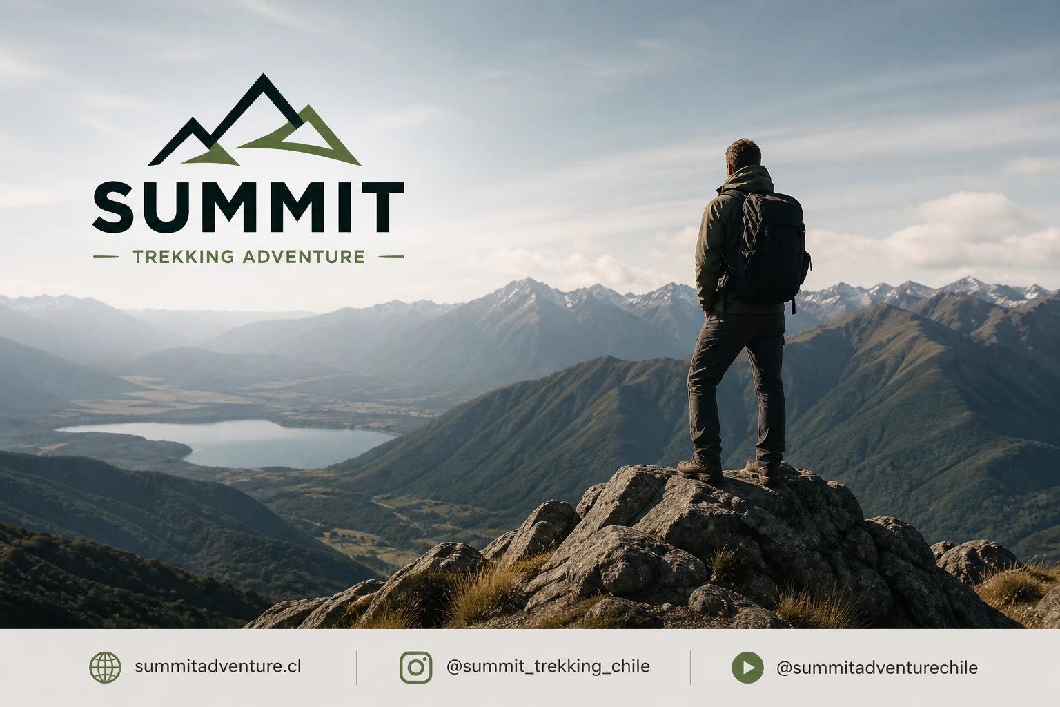 Imagen de cierre para blog de trekking con persona mirando el paisaje desde lo alto del cerro